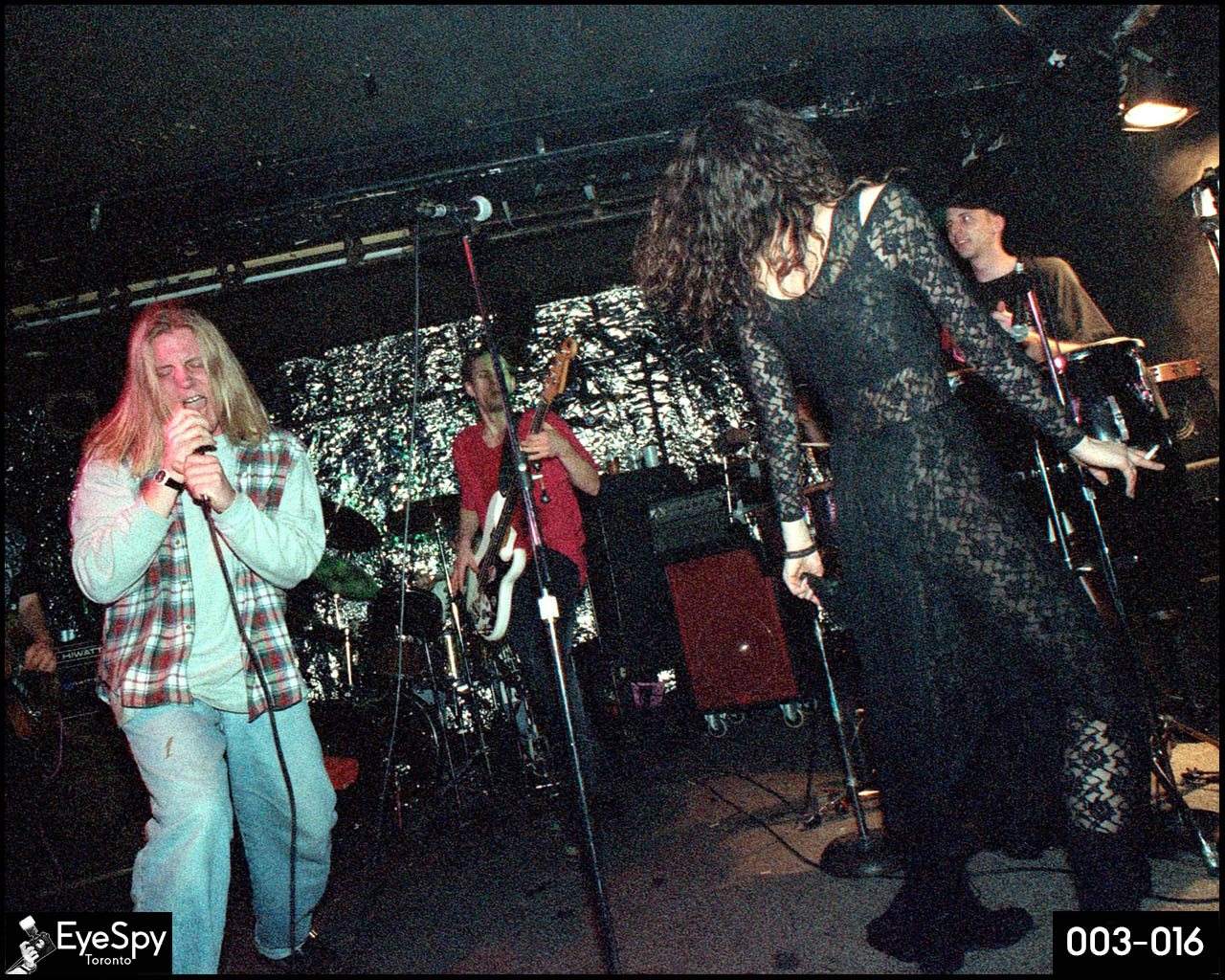 Band on stage at the Rivoli on December 31, 1992.