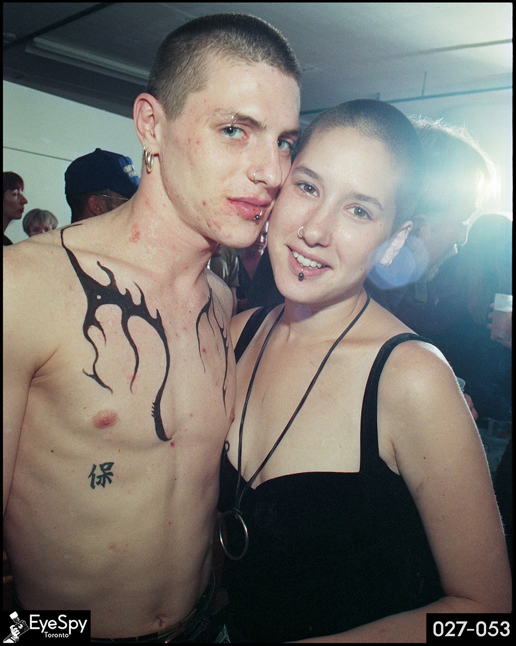 Piercing artist Mikey getting his lips sewn together at the opening of "Images in the Flesh 1993, A Living Art Exhibition” in Toronto, June 1993.