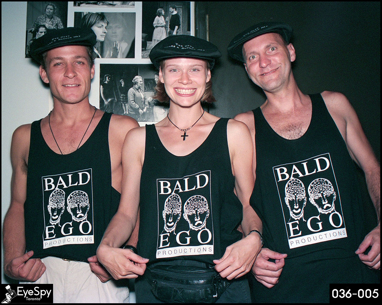 Bald Ego Productions in full view at the third annual SummerWorks theatre festival opening night party at the Tarragon, Toronto, August 1993.
