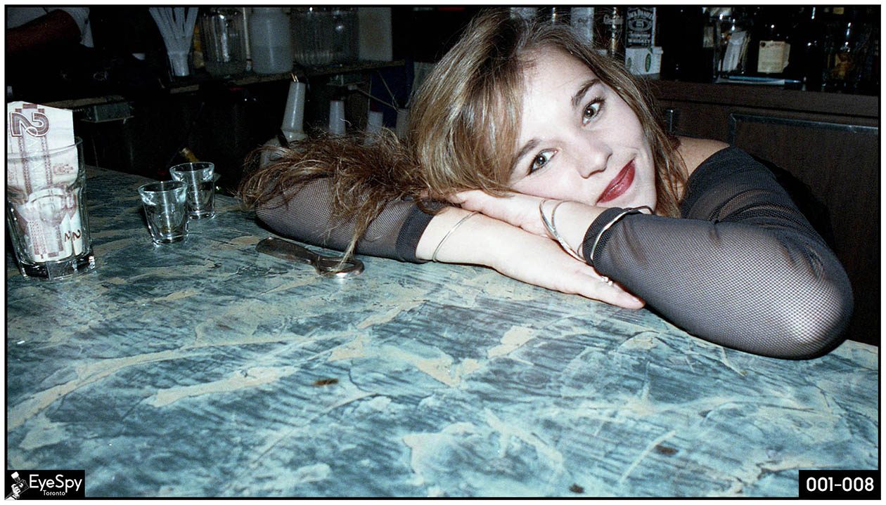 Tired bartender at the Streetsound 6th Anniversary rave, December 1992,